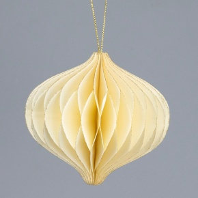 Украшение подвесное Луковица (бумага), D11х10см, кремовый в интернет-магазине флористических аксессуаров Азалия Декор