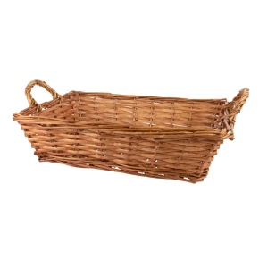 Поднос плетеный прямоугольный (ива), 38x28xH10см, светло-коричневый в интернет-магазине флористических аксессуаров Азалия Декор
