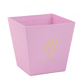 Кашпо для цветов Трапеция, 11х11хH10,8см, розовый в интернет-магазине флористических аксессуаров Азалия Декор