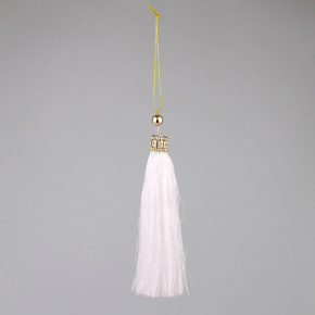 Украшение подвесное Кисточка, 21х3,5х3,5см, белый в интернет-магазине флористических аксессуаров Азалия Декор