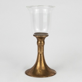 Подсвечник (металл/стекло), D9,5xH20,5см, золотой в интернет-магазине флористических аксессуаров Азалия Декор