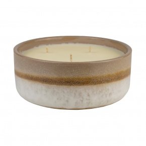 Свеча в стакане ароматическая (керамика), H6,5xD16см, белый в интернет-магазине флористических аксессуаров Азалия Декор