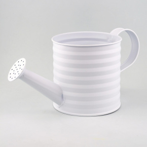 Кашпо Лейка Линии (металл), D12xH12см, белый в интернет-магазине флористических аксессуаров Азалия Декор