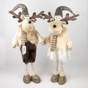 Сувенир Лось Мальчик/Девочка, Н54х18х12см, в асс., коричневый в интернет-магазине флористических аксессуаров Азалия Декор