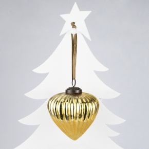 Украшение подвесное Луковица (стекло) , 10х10см, золотой в интернет-магазине флористических аксессуаров Азалия Декор