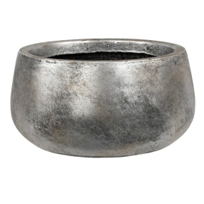 Кашпо Стоун (файбергласс), D32xH16,5см, серебряный в интернет-магазине флористических аксессуаров Азалия Декор