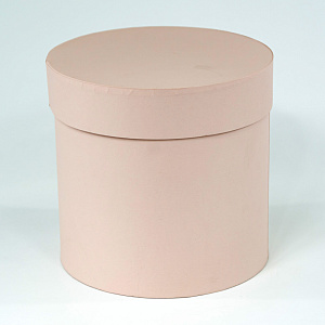 Коробка подарочная круглая, D30xH30 см, пудровый в интернет-магазине флористических аксессуаров Азалия Декор