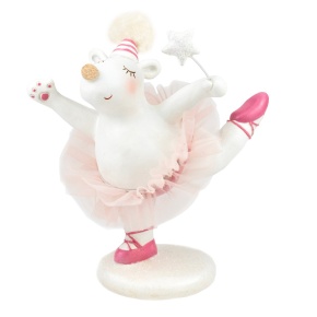 Сувенир Медвежонок (полирезин), Н19,5х15,5х9,5см, бел./роз. в интернет-магазине флористических аксессуаров Азалия Декор