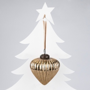 Украшение подвесное Луковица (стекло) , 10х10см, бронзовый в интернет-магазине флористических аксессуаров Азалия Декор