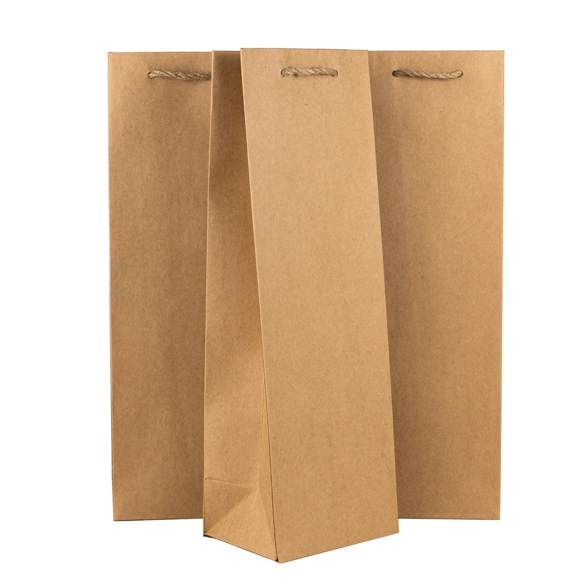 Пакет подарочный для вина (крафт), 11,5х35,5х9см (в уп. 10 шт.), натуральный в интернет-магазине флористических аксессуаров Азалия Декор