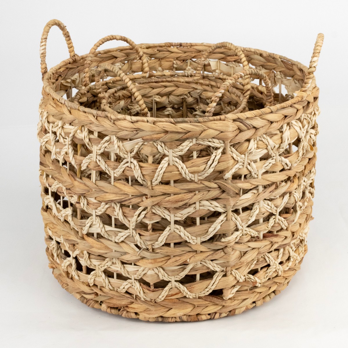 Набор корзин плетеных 3шт. (растительный материал), D39хH29см, натуральный в интернет-магазине флористических аксессуаров Азалия Декор