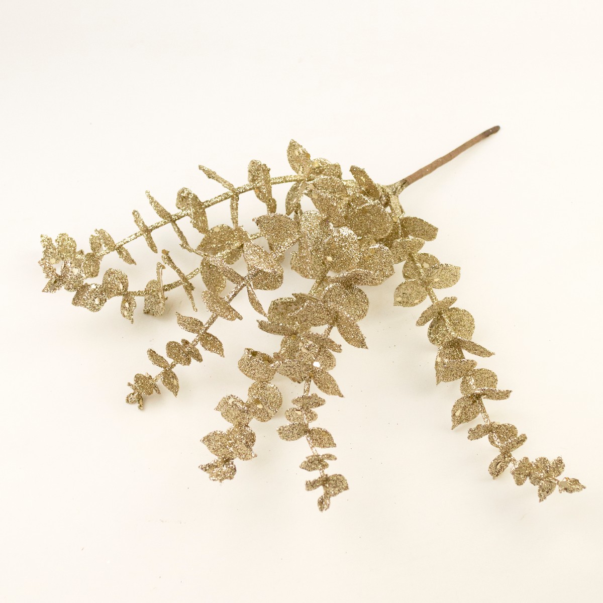 Эвкалипт с глиттером, H25см, шампань в интернет-магазине флористических аксессуаров Азалия Декор