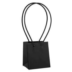 Пакет для цветов водостойкий (крафт), 11,5х10х13см (в уп. 10шт.), черный в интернет-магазине флористических аксессуаров Азалия Декор