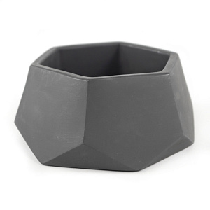 Кашпо Техно (гипс), D10xH6см, 0,2л, антрацитовый в интернет-магазине флористических аксессуаров Азалия Декор