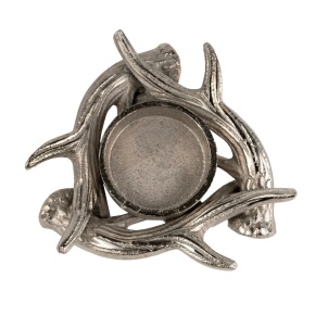 Подсвечник Рог (металл), H6x13x13см, серебряный в интернет-магазине флористических аксессуаров Азалия Декор