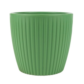 Кашпо со вставкой Эви (пластик), D14xH12,8см, 1,5л, зеленый в интернет-магазине флористических аксессуаров Азалия Декор
