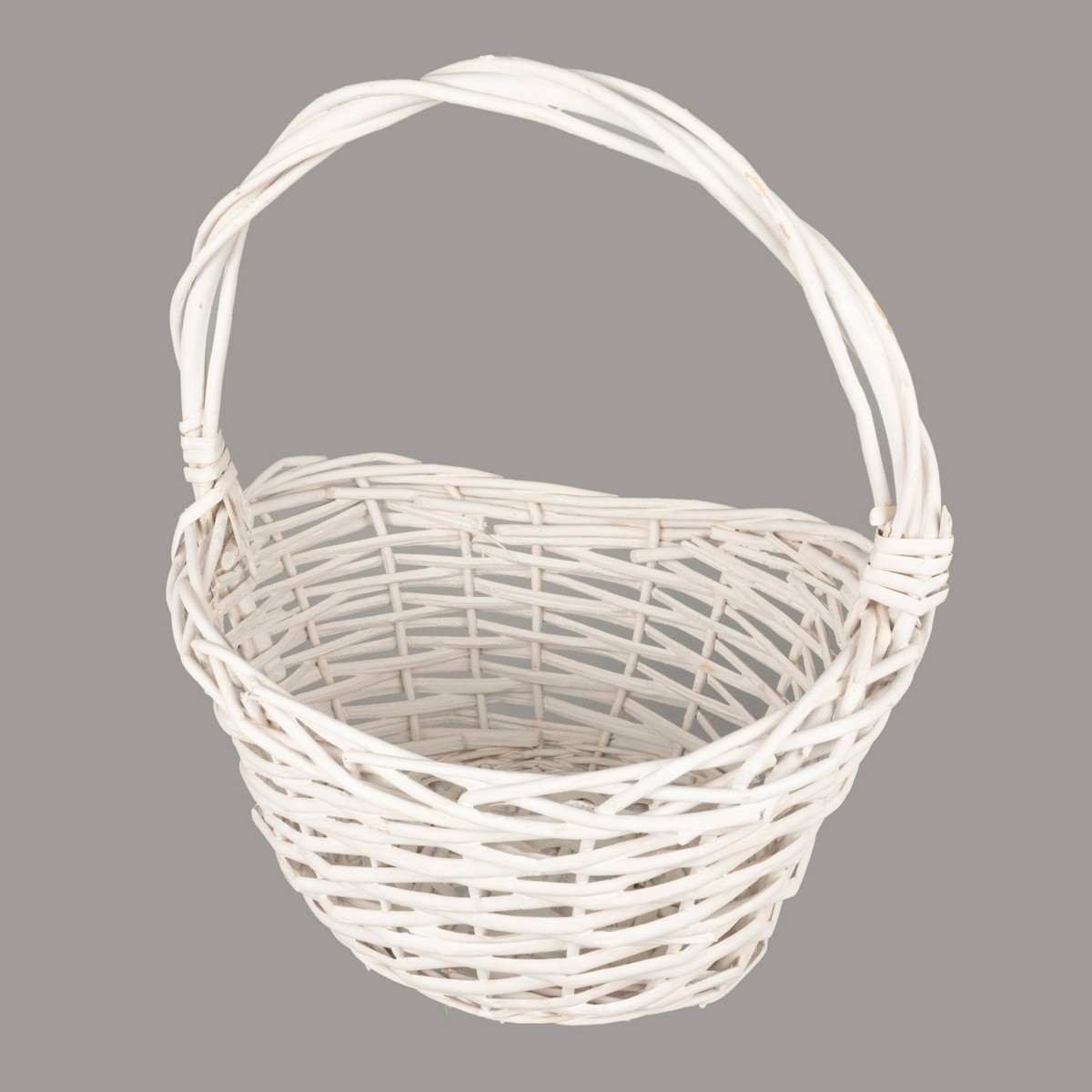 Набор корзин плетеных 2шт. (ива), 23x16х10/14хH25см, белый в интернет-магазине флористических аксессуаров Азалия Декор