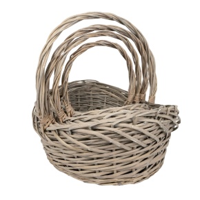 Набор корзин плетеных 4шт. (ива), 49x39x17/22xH47см, серый в интернет-магазине флористических аксессуаров Азалия Декор