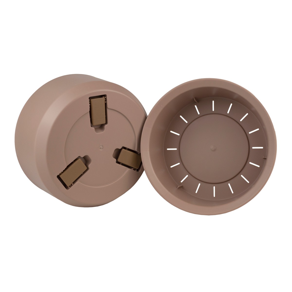 Кашпо со вставкой Грация Прайм (пластик), D18xH10,5см, 1,3л, коричневый в интернет-магазине флористических аксессуаров Азалия Декор