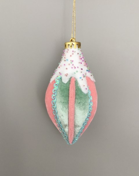 Украшение подвесное Луковица с глазурью, Н15хD8см, цв. в асс. в интернет-магазине флористических аксессуаров Азалия Декор