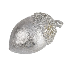 Сувенир Желудь (полирезин), Н5,5х9,5см, серебряный в интернет-магазине флористических аксессуаров Азалия Декор