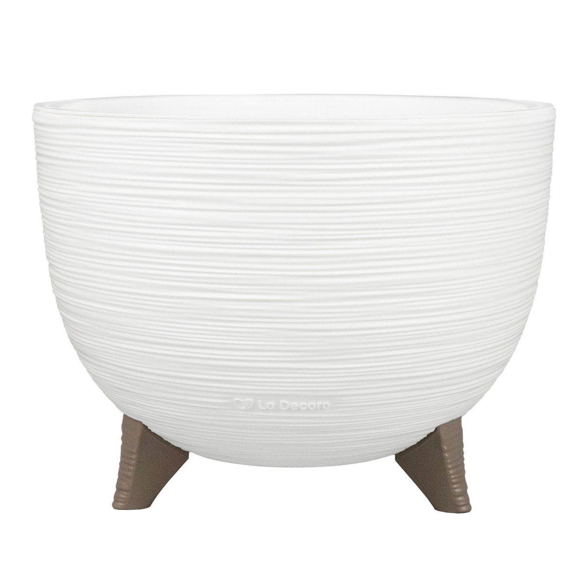 Кашпо на ножках со вставкой Ля Декоро (пластик), D32xH24см, 9,8л, белый в интернет-магазине флористических аксессуаров Азалия Декор
