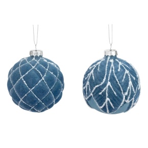 Украшение подвесное Шар (стекло), D8см, в асс., голубой в интернет-магазине флористических аксессуаров Азалия Декор