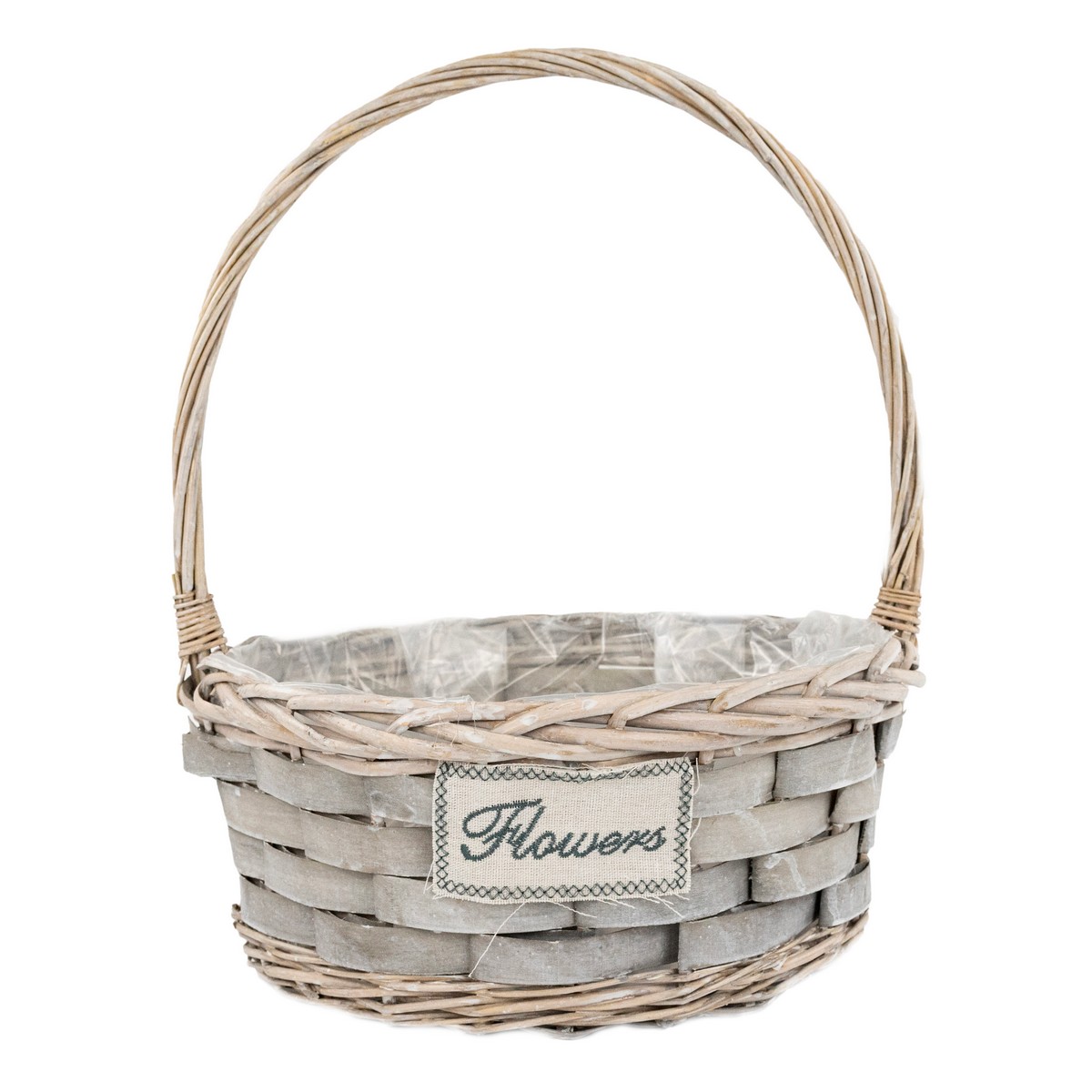 Набор корзин плетеных 3шт. (ива), D35x14xH42см, серый в интернет-магазине флористических аксессуаров Азалия Декор