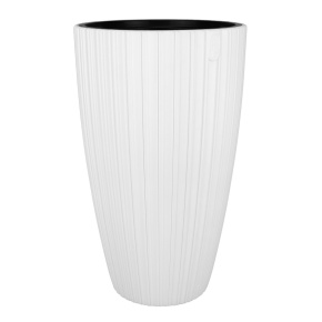 Кашпо со вставкой Мика Слим (пластик), D29xH48см, 5,5л, белый в интернет-магазине флористических аксессуаров Азалия Декор