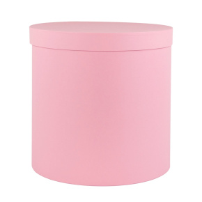 Коробка подарочная круглая, D30xH30 см, розовый в интернет-магазине флористических аксессуаров Азалия Декор