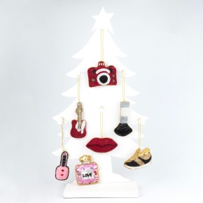 Украшение подвесное с бисером, 10см, в асс. в интернет-магазине флористических аксессуаров Азалия Декор