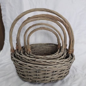 Набор корзин плетеных 5шт. (ива), 48x41x18xH48см, серый в интернет-магазине флористических аксессуаров Азалия Декор