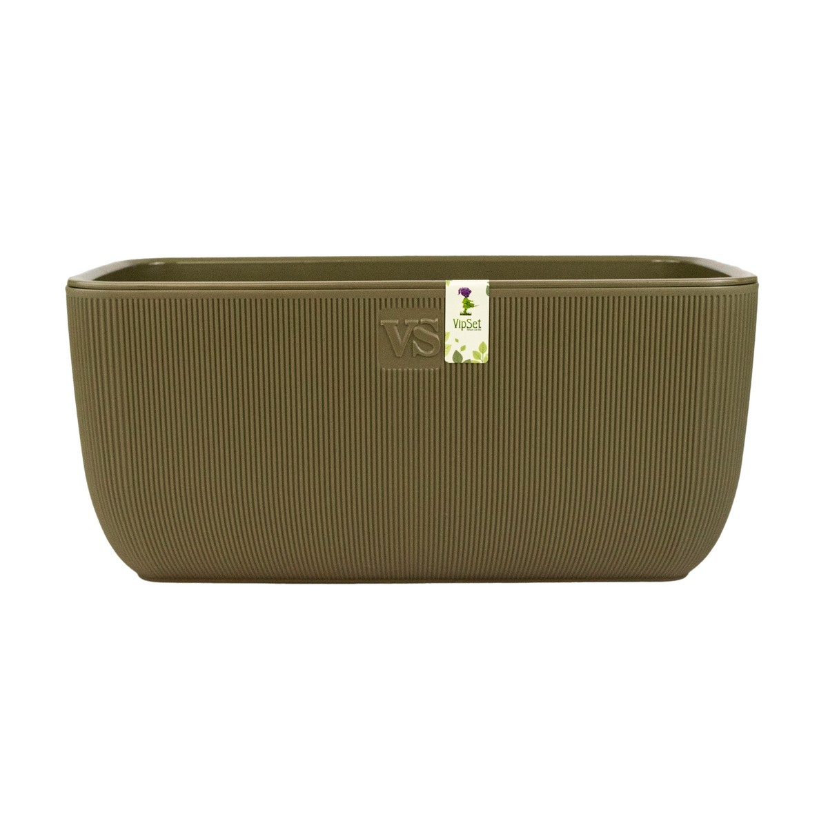 Ящик балконный со вставкой Фабио (пластик), 38х19xH17см, 9,5л, зеленый в интернет-магазине флористических аксессуаров Азалия Декор