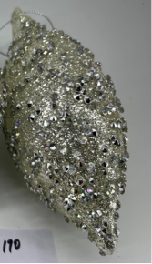 Украшение подвесное Луковица (стекло), 13см, белый в интернет-магазине флористических аксессуаров Азалия Декор