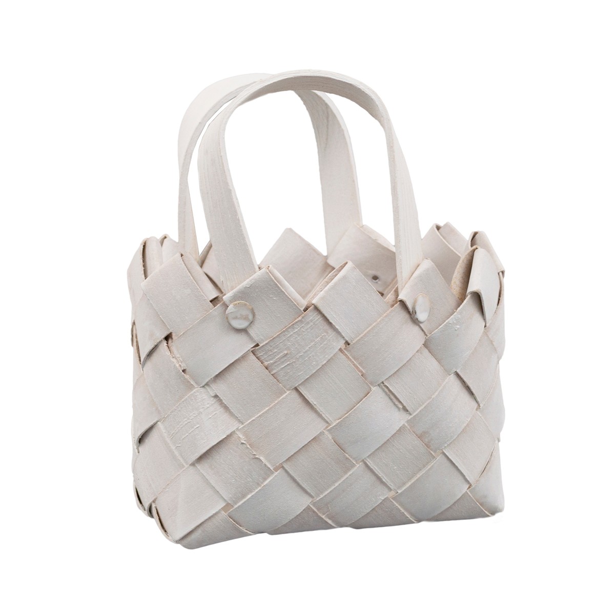 Корзина плетеная Сумка, 15x11xH17см, белый в интернет-магазине флористических аксессуаров Азалия Декор