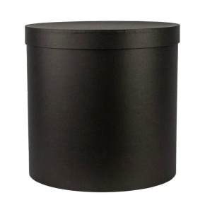Коробка подарочная круглая, D30xH30 см, черный в интернет-магазине флористических аксессуаров Азалия Декор