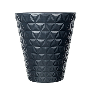 Кашпо со вставкой Diament (пластик), D30xH32,5см, 5,5л, антр. в интернет-магазине флористических аксессуаров Азалия Декор