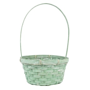 Корзина плетеная (бамбук), D17x10,5xH33см, зеленый в интернет-магазине флористических аксессуаров Азалия Декор