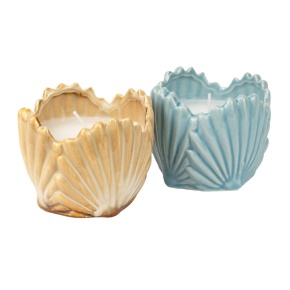 Свеча Ракушка (керамика), H7xD8,5см, цв. в асс. в интернет-магазине флористических аксессуаров Азалия Декор