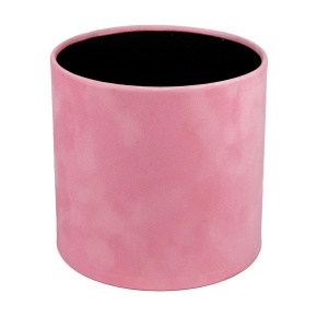 Коробка подарочная круглая без крышки Lockwet с пласт. вставкой (бархат), D16xH16 см, розовый в интернет-магазине флористических аксессуаров Азалия Декор