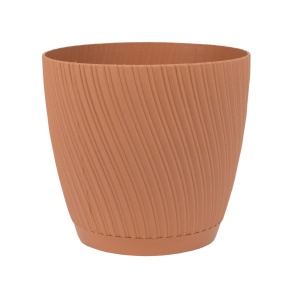 Цв. горшок с поддоном Мика (пластик), D13xH12см, 1,14л, коричневый в интернет-магазине флористических аксессуаров Азалия Декор