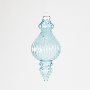 Украшение подвесное (стекло), Н15,5х6см, голубой в интернет-магазине флористических аксессуаров Азалия Декор