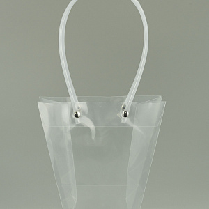 Пакет для цветов (пластик), 16х8х16см (в уп. 10шт.), прозрачный в интернет-магазине флористических аксессуаров Азалия Декор