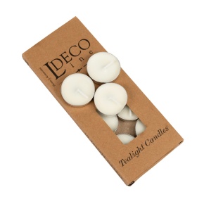 Набор свечей чайных 10шт, D3,5см, белый в интернет-магазине флористических аксессуаров Азалия Декор