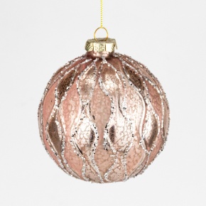 Украшение Шар (стекло), D10см, розовый в интернет-магазине флористических аксессуаров Азалия Декор