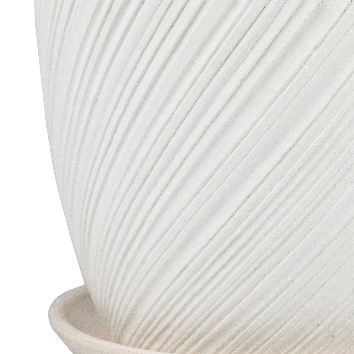 Цв. горшок с поддоном Солома (бетон), D18xH15см, 2,15л, белый в интернет-магазине флористических аксессуаров Азалия Декор