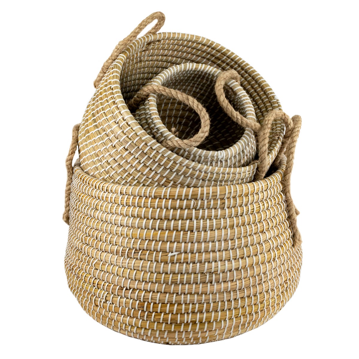 Набор корзин плетеных 3шт. (растительный материал), D43xH36см, натуральный в интернет-магазине флористических аксессуаров Азалия Декор