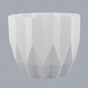 Кашпо Геометрия (пластик), D20xH16,5см, 3л, белый в интернет-магазине флористических аксессуаров Азалия Декор