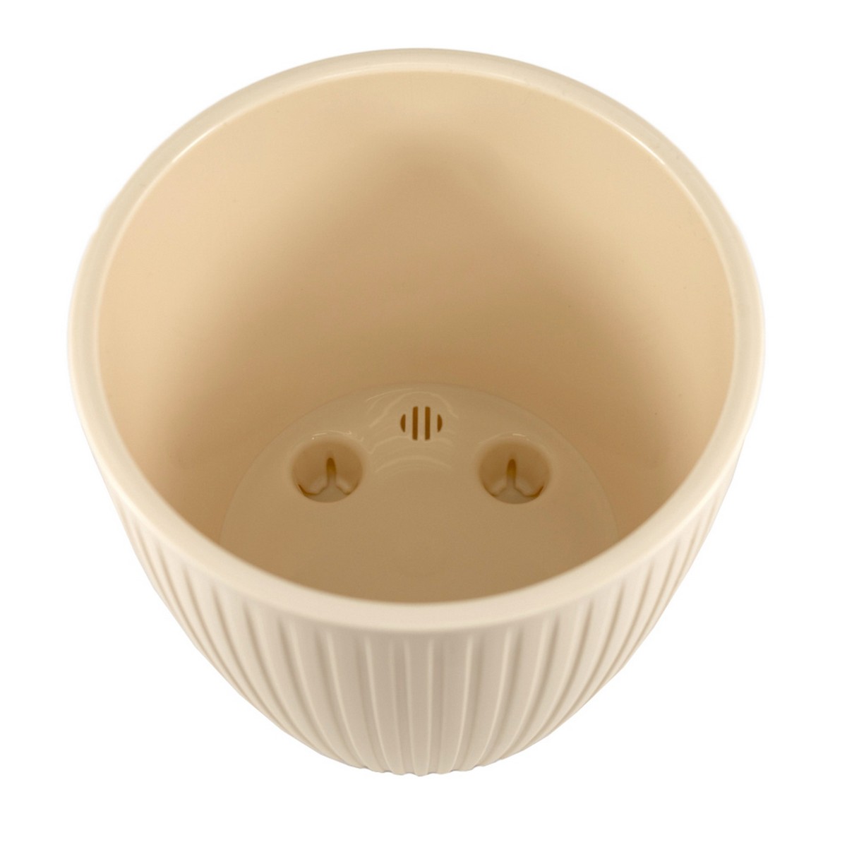 Кашпо со вставкой Эви (пластик), D17.5xH15.5см, 3л, кремовый в интернет-магазине флористических аксессуаров Азалия Декор