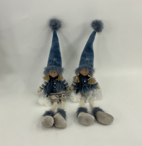 Сувенир Мальчик/Девочка сидящий, Н60х16х11см, в асс., синий в интернет-магазине флористических аксессуаров Азалия Декор